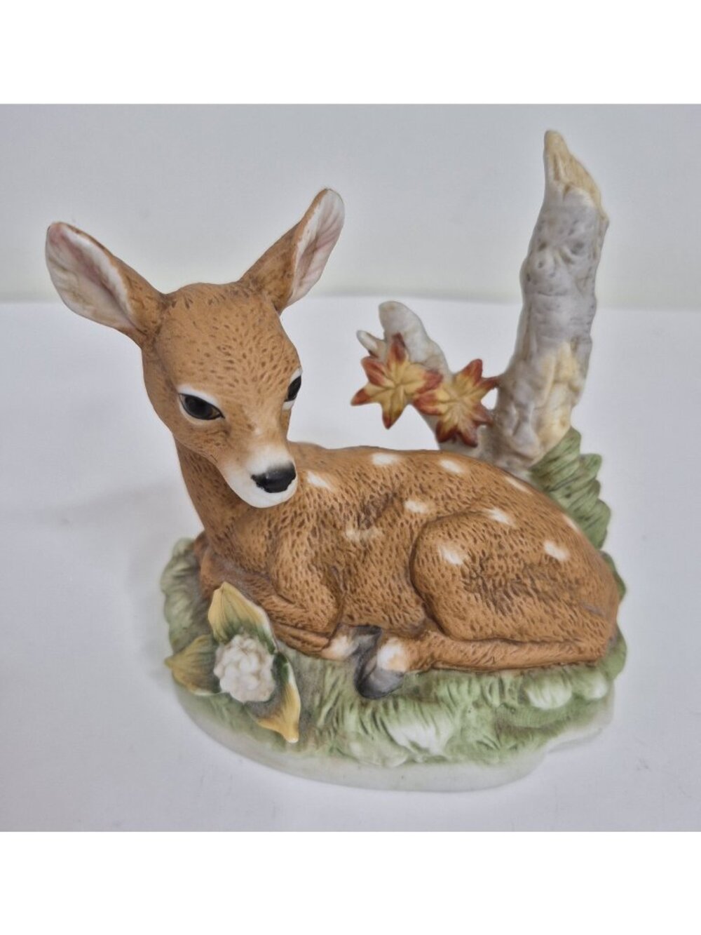 Vtg Homco Home Interior Spotted Deer Fawn Figurine 8879 Taiwan 4"×4.5"